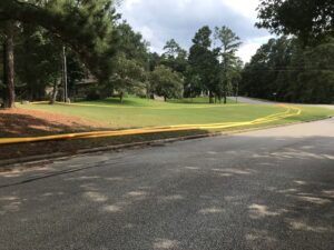 yellow pipes in Elkins Lake